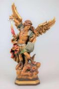 Heiliger Erzengel Michael mit dem flammenden Schwert, Holz, Barockstil (frei nach Guido Reni),