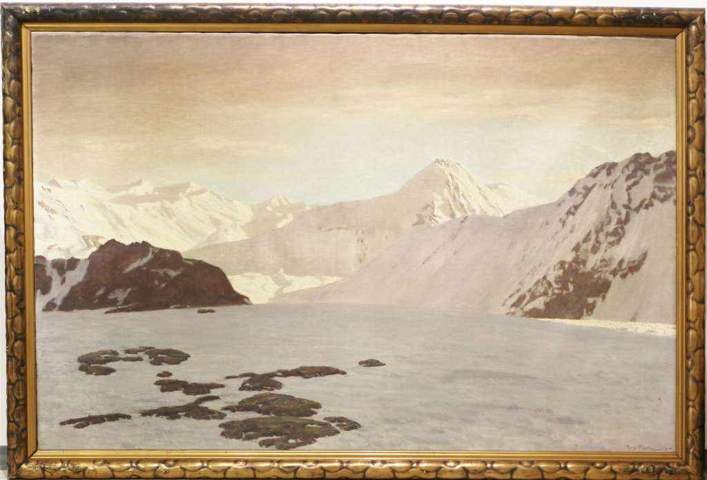 Richard SCHOLZ (1860-1939), Gletscherlandschaft, Öl auf Leinwand, unten re. sign. und dat. Rich. - Image 2 of 4
