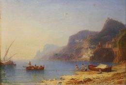 Carl MORGENSTERN (1811-1893) zugeschrieben, wohl Golf von Neapel oder Amalfiküste, Öl auf