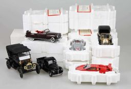 FRANKLIN MINT, Konvolut von 11 Modellautos, vers. Maßstäbe: Corvette 1963, 1:24; Auburn 851