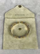 BULGARI Bicolor Armreif "Parentesi", 750er Gelbgold und Stahl, Gestempelt: "Bulgari, 750 und