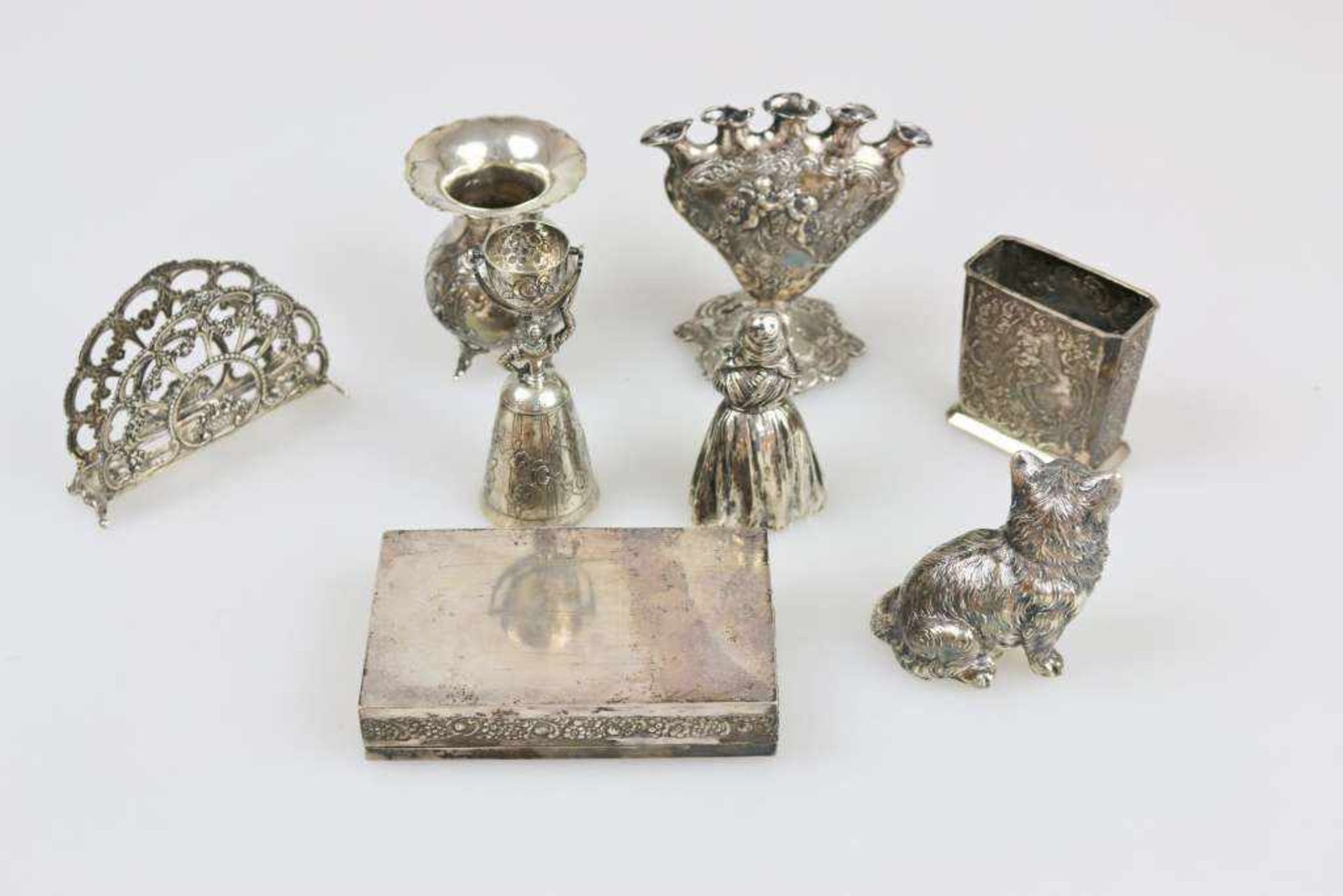 8-teiliges Konvolut Silber/Versilbertes, 20. Jh., bestehend aus zwei Tischglocken, einer - Bild 2 aus 3