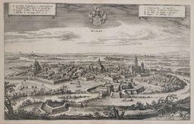 Matthäus I MERIAN (1593-1650), Kupferstich, in der Platte sign. u. dat. 1632, Stadtansicht von Hanau