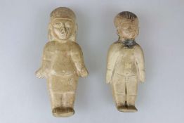 Zwei präkolumbianische Tonfiguren, im Stil der Guangala- oder Jamacoaque-Kultur, Ecuador. Stehende