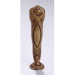 Jugendstil Bronze-Petschaft, um 1900, vegetabil geformter Griff mit jugendstiltypischem