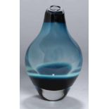 Glas-Ziervase, Leerdam, Holland, um 1960, Entw: Floris Meydam, Unica, runder Stand, bauchiger