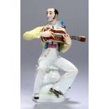 Porzellan-Figur, "Spanier mit Laute", Meissen, 1978, Entw.: Paul Scheurich 1933, Mod.nr.: 67076 (