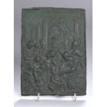 Kupfer-Wandrelief, Italien, 18./19. Jh, rechteckige Form, reliefiert und reliefplastisch dekoriert