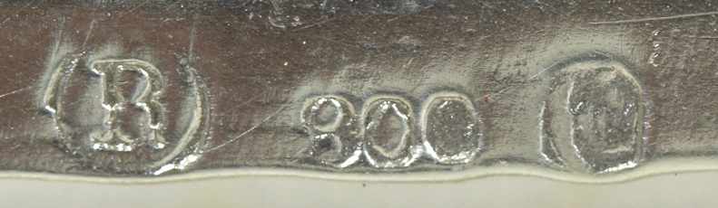 Zigaretten-Etui, dt., 1. Hälfte 20. Jh., Silber 800, rechteckige Form mit 1 halbrunden Seite, - Image 4 of 4
