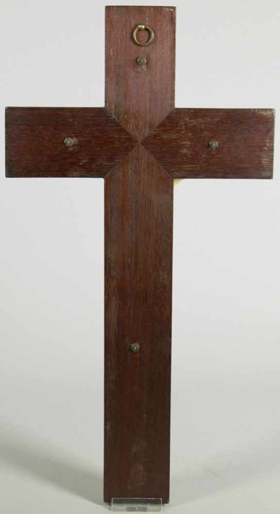 Elfenbein-Corpus Christi an Holzkreuz, Frankreich, 19. Jh., schön gemasertes, schlichtes - Image 3 of 4
