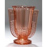 Glas-Ziervase, "Romeo", Luxval, Val St. Lambert, Belgien, um 1935, gestufter Rundstand,