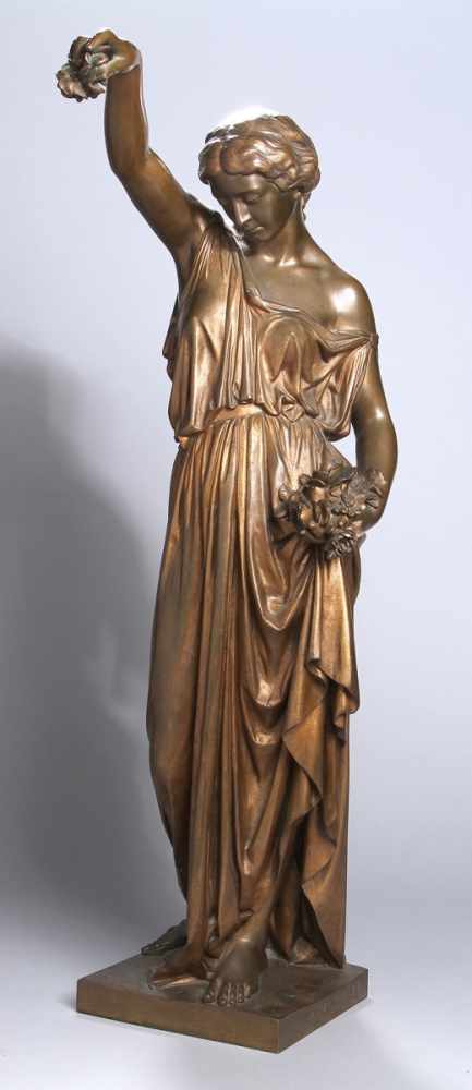 Bronze-Plastik, "Flora", Millet, Aimé, Paris 1814 - 1891 ebenda, vollplastische, stehende