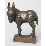Bronze-Tierplastik, "Esel", Meyding, Gudrun, geb. 1907 in Herbrechtingen, plastische, stehende