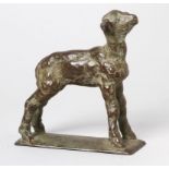 Bronze-Tierplastik, "Lamm", Meyding, Gudrun, geb. 1907 in Herbrechtingen, plastische Darstellung,