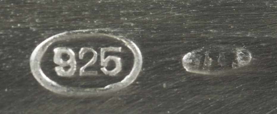 Briefhalter, Italien, 2. Hälfte 20. Jh., Sterling Silber, Wandung mit umlaufendem, plastischem - Image 2 of 2