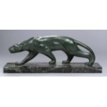 Bronze-Tierplastik, "Panther", Secondo, wohl italienischer Bildhauer um 1930, stiltypische,