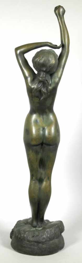 Bronze-Plastik, "Stehender, weiblicher Akt", Phillip, Bildhauer um 1910, vollplastische, stehende - Image 2 of 3