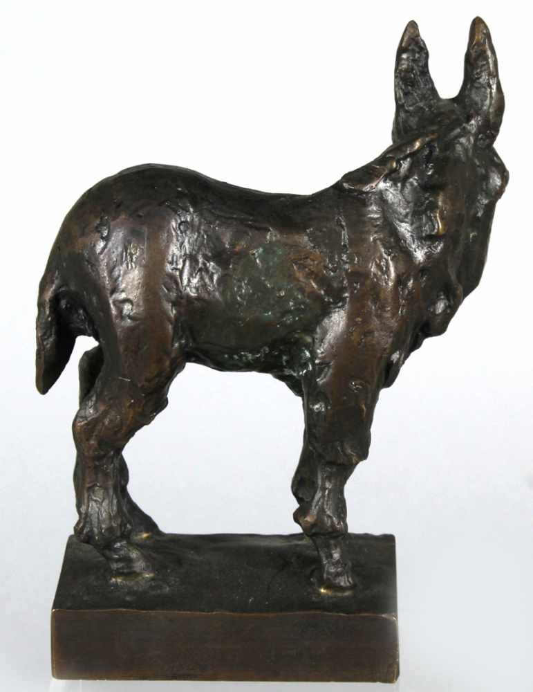 Bronze-Tierplastik, "Esel", Meyding, Gudrun, geb. 1907 in Herbrechtingen, plastische, stehende - Image 2 of 4