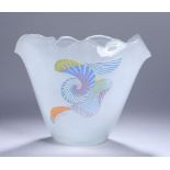 Glas-Ziervase, Rosenthal, Studio-Linie, um 1990, Entw.: Brigitte Doege, runder Stand, beidseitig