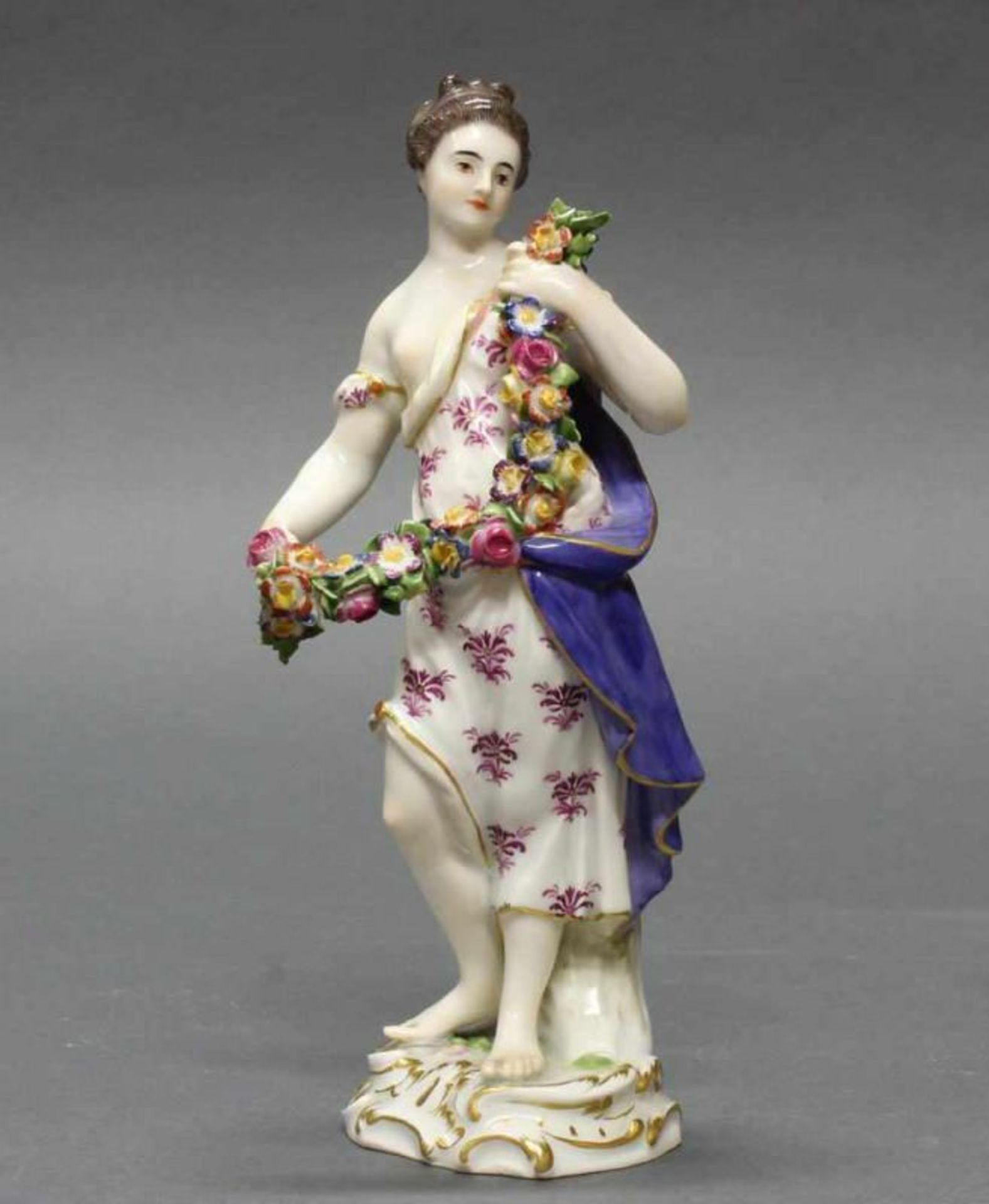 Porzellanfigur, "Personifikation des Frühlings", Meissen, Schwertermarke, 1850-1924, 1. Wahl,