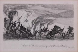 Radierung, "Entrée de Monsieur de Couvonge", Jacques Callot, unten rechts in der Platte