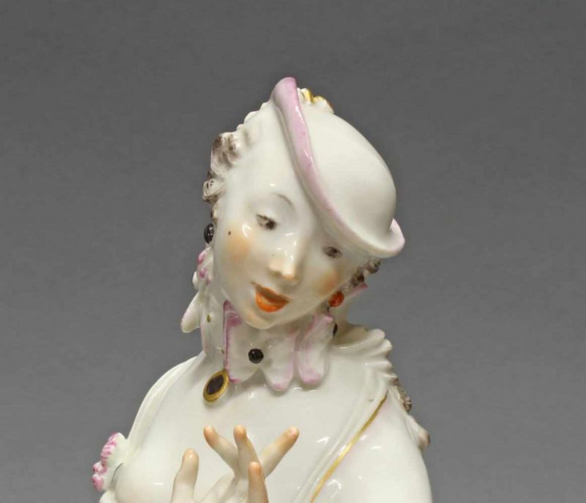 Porzellangruppe, "Dame mit Mohrenkind", Meissen, Schwertermarke, 1. Wahl, Modellnummer A 1012, - Image 4 of 8