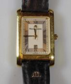 Herrenarmbanduhr, Maurice Lacroix, Quarz, vergoldetes Stahlgehäuse, Gehäuse-Nr. 89756/032,