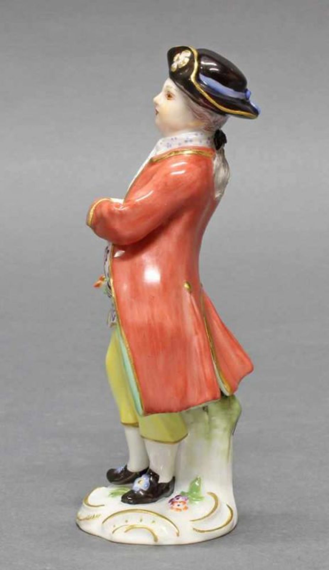 Porzellanfigur, "Kavalier mit Blumenstrauß", Meissen, Schwertermarke, 1. Wahl, Modellnummer 60372, - Image 3 of 4