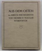 Vogeler, Heinrich, "Aus dem Osten", 60 Drucke nach Kriegs-Zeichnungen, lose Blätter in Mappe,