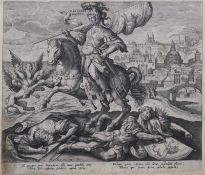 Kupferstich, "Alexander Magnus", Adrian Collart/ M. de Vos, 21.8 x 22.5 cm (Blattmaß),