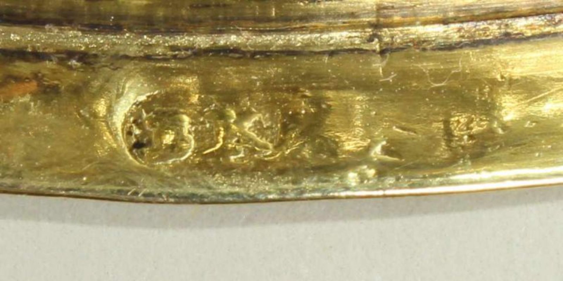 Ziborium, Silber, womöglich Österreich, Punzen, vergoldet, floraler Barockdekor, Kuppa mit - Image 3 of 3
