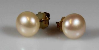 Paar Ohrstecker, Atelier Raths, Bonn, GG 585, 2 chinesische Süßwasserperlen (freshwater pearls),