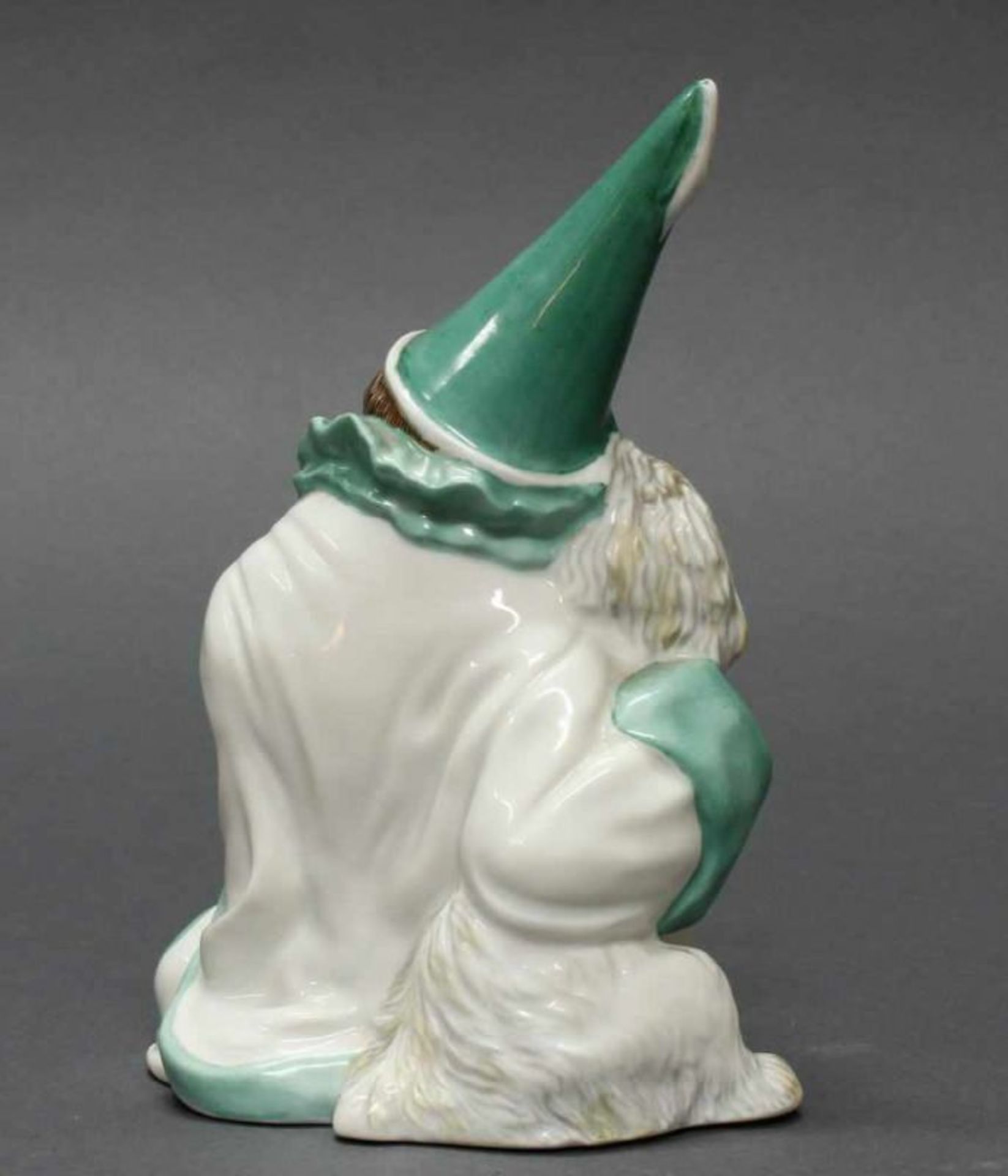 Porzellanfigur, "Zwei Freunde", Rosenthal, Modellnummer 45, polychrom, Pierrette mit Pudel, - Image 3 of 4