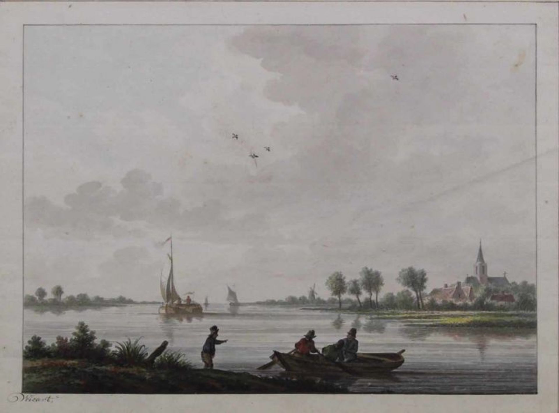 Wicart, Nicolas (1748 Utrecht - 1815, Porzellan- und Aquarellmaler), Aquarell, "Holländische