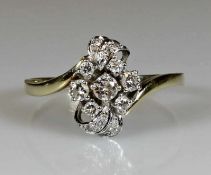 Ring, GG 585, 13 Brillanten, 2 g, RM 20 21.01 % buyer's premium on the hammer price 19.00 % VAT on