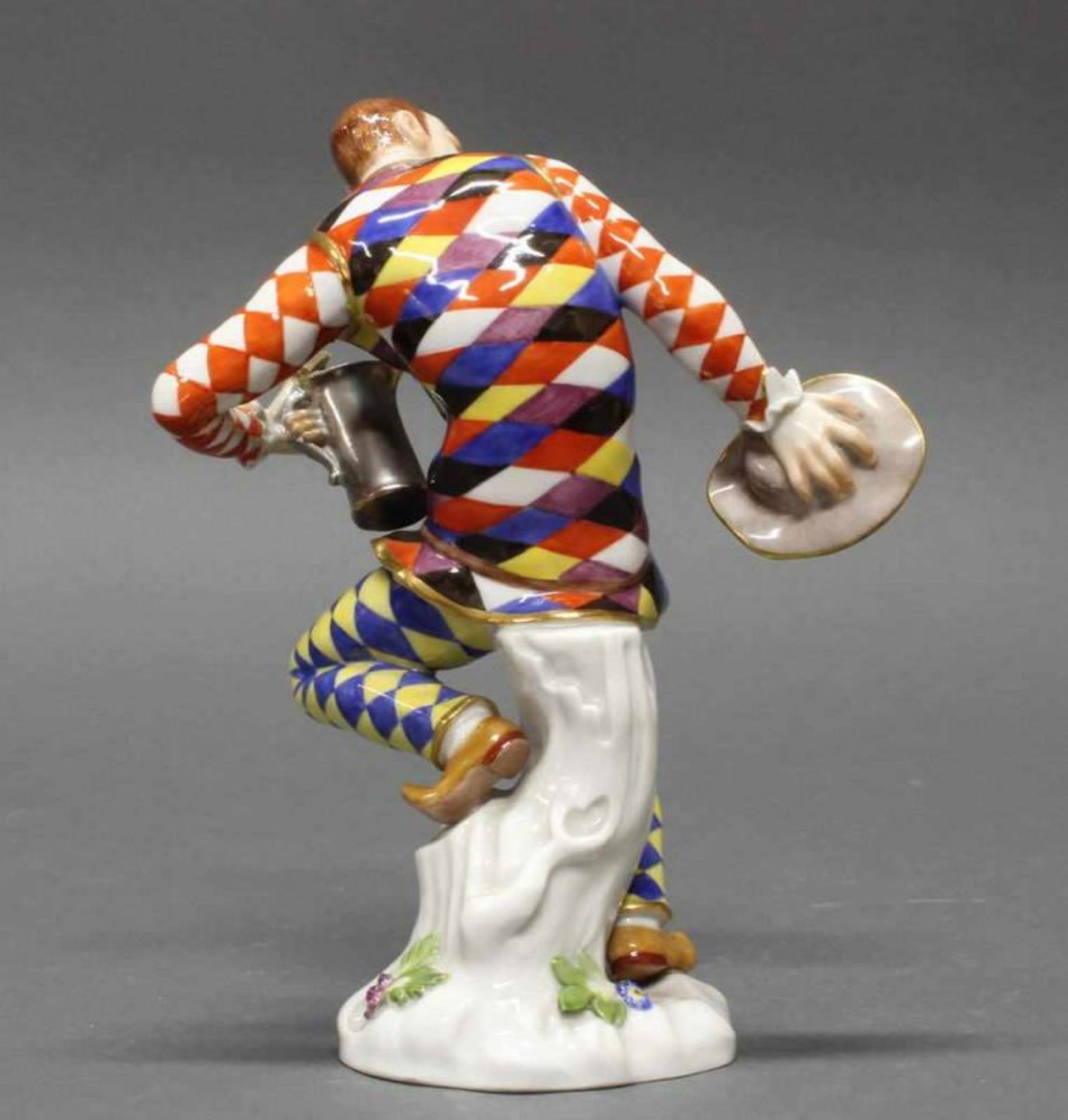 Porzellanfigur, "Harlekin mit Deckelkanne", Meissen, Schwertermarke, 1. Wahl, Modellnummer 3060, - Image 3 of 3