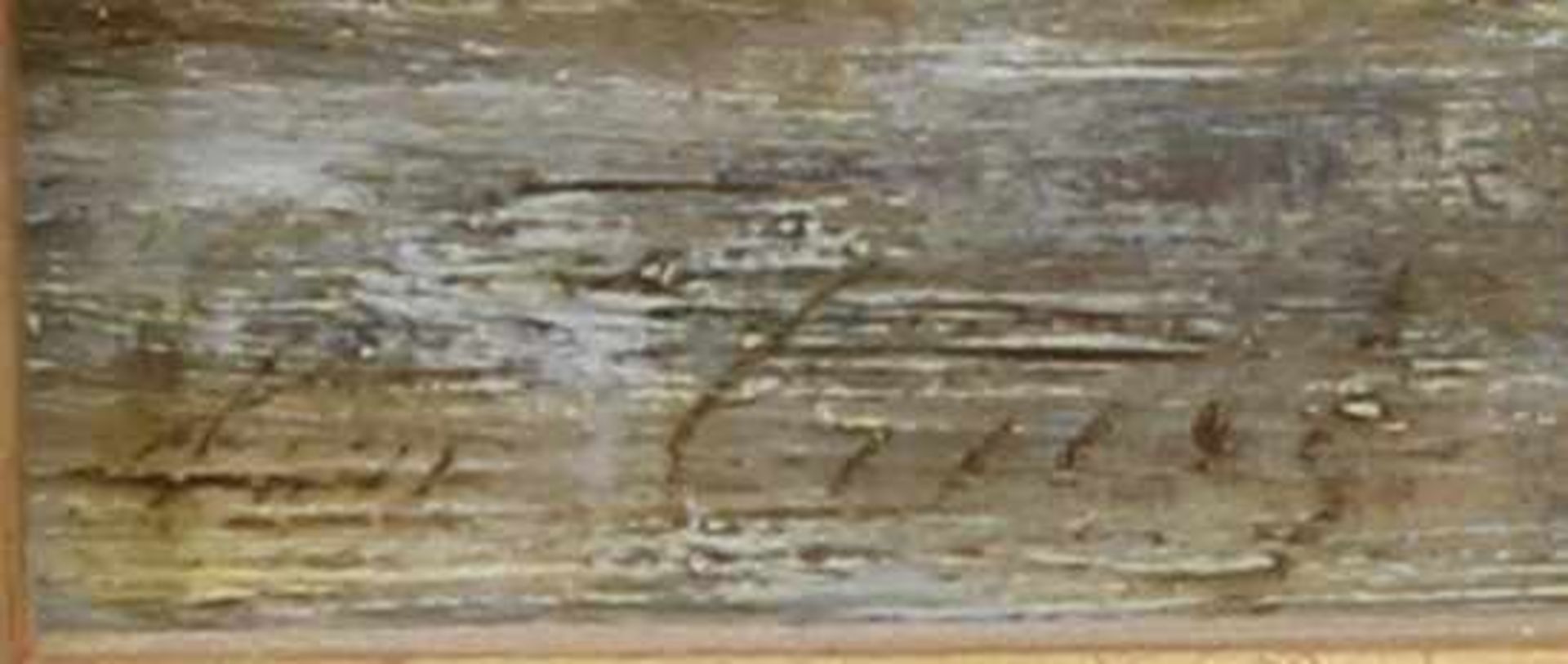 Undeutlich signiert (19./20. Jh.), "Ausflug vor der Stadt", Öl auf Holz, undeutlich signiert unten - Image 3 of 3
