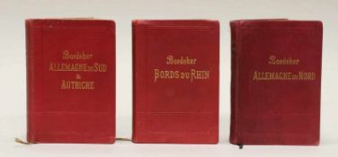 3 Ausgaben "Baedecker", "Allemagne du Nord", "Allemagne du Sud et Autriche", "Les Bords du Rhine",