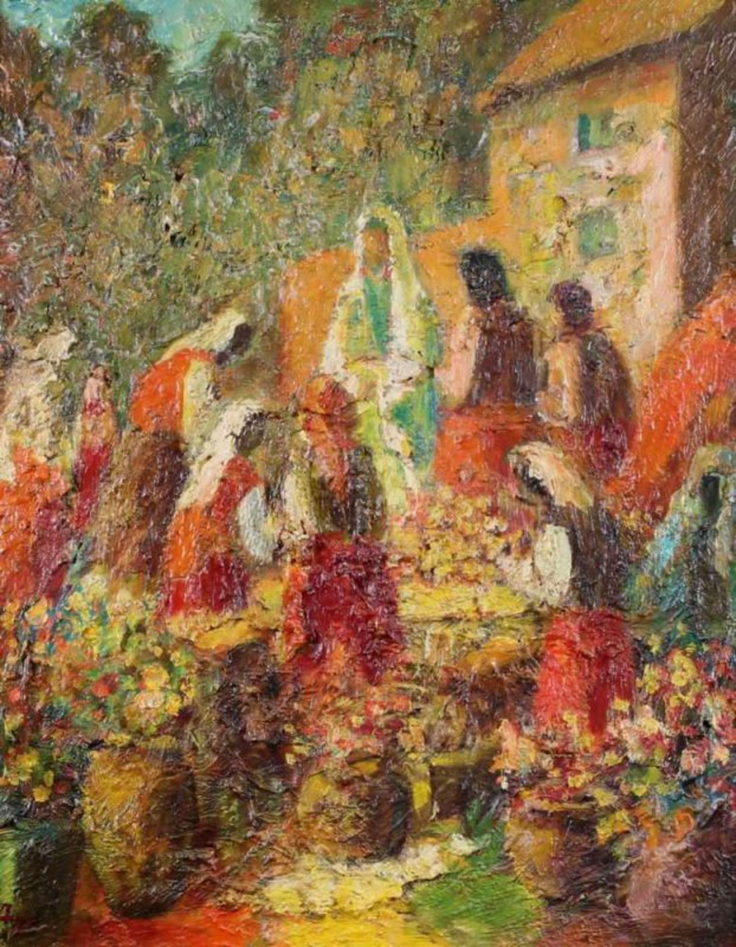 Tikhomirov, Alexander (1916 Baku - 1995 Moskau, russischer Maler), "Weinlese in Baku", Öl auf