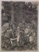 Dürer, Albrecht (1471 Nürnberg - 1528 ebda.), nach, Radierung, "Grablegung Christi", späterer Abzug,