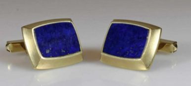 Paar Manschettenknöpfe, GG 585, Lapislazuli, 13 g 21.01 % buyer's premium on the hammer price 19.