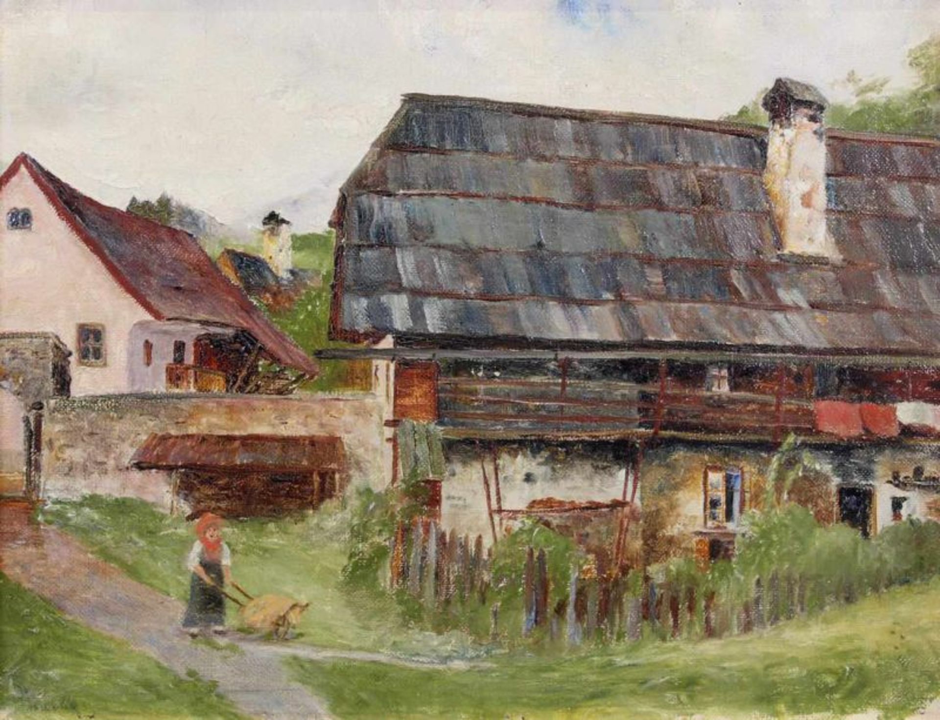 Österreichischer Maler (um 1900), 2 Gemälde, "Ansichten von Oberwölz, Steiermark", Öl auf - Image 5 of 6
