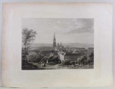 Kupferstich, "Freyburg im Breisgau", Gray nach C. Fromel, um 1860, 33 x 46.5 cm, leicht fleckig 21.