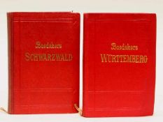 2 Ausgaben "Baedecker", "Württemberg", "Schwarzwald", 1925 bzw. 1921 (nicht koll.) 21.01 % buyer's