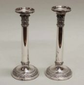 Paar Kerzenleuchter, Silber 13-lötig, Frankfurt/M., um 1850, Wilhelm Conrad Hessenberg & Söhne,