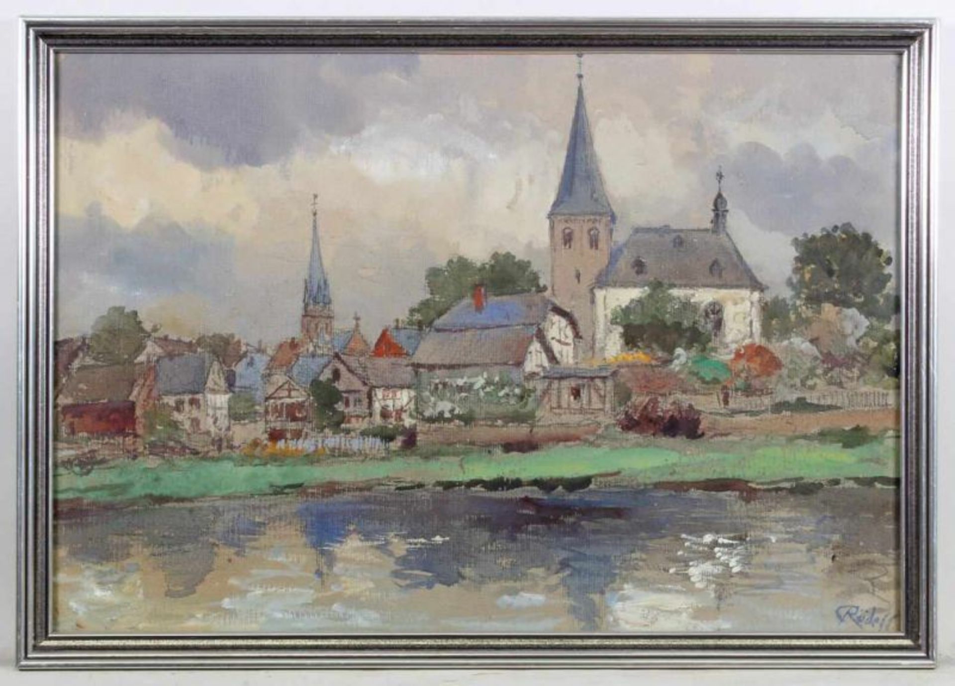 Rüdell, Carl (1855 Trier - 1939 Köln, beliebter Aquarellmaler und Architekt in Köln), "Blick auf - Bild 2 aus 3