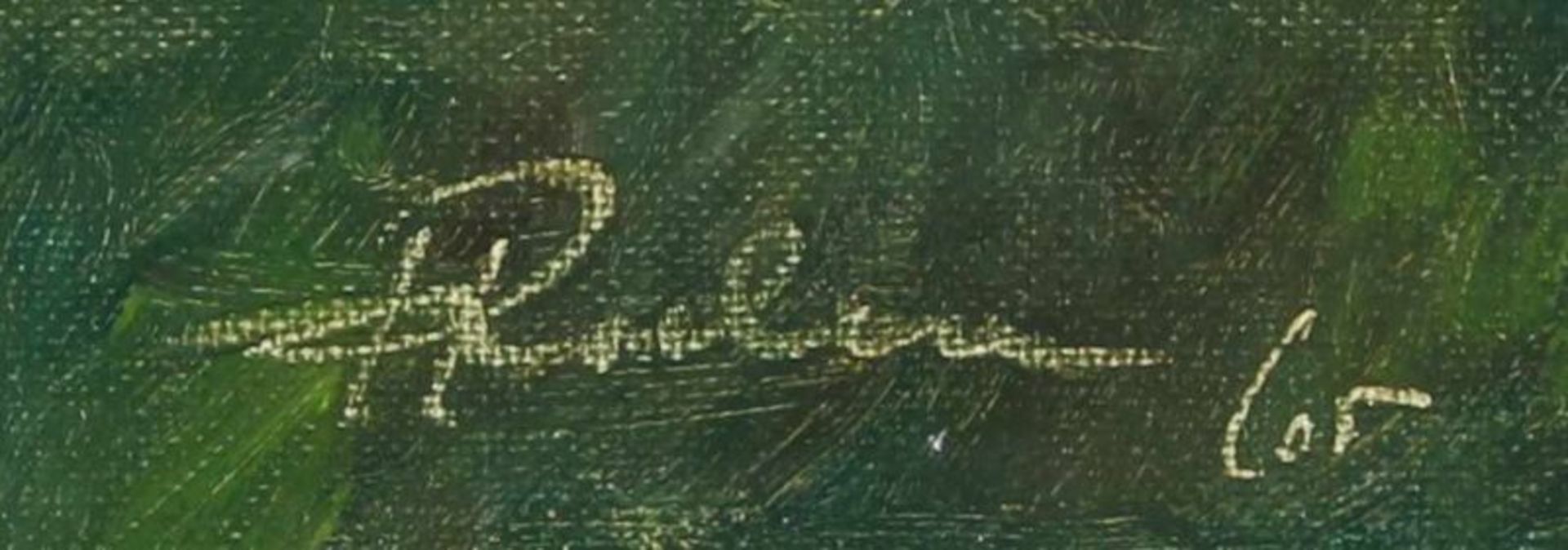 Roelen, H. (20. Jh.), "Löwe mit erlegter Beute", Öl auf Leinwand, signiert und datiert unten - Bild 3 aus 4