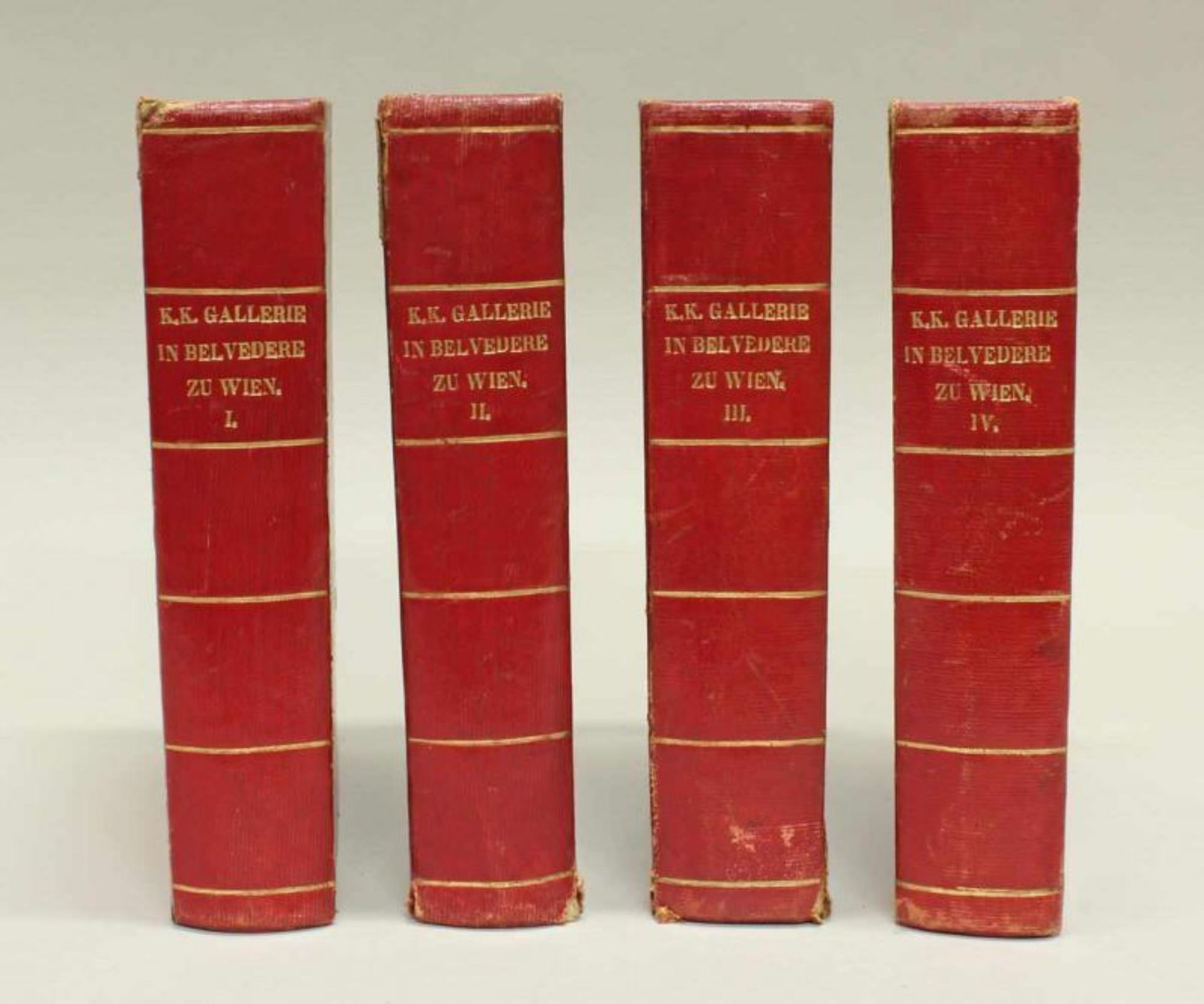4 Bände, Carl Haas, "Kaiserlich königliche Bilder=Galerie im Belvedere zu Wien", Wien und Prag, 1821