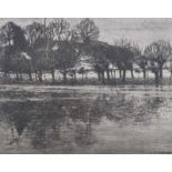 Clarenbach, Max (1880 Neuss - 1952 Köln), Radierung, "Wintertag", signiert, 21.5 x 28 cm, unter Glas