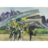 Barth, Carl (Düsseldorf 1896 - 1976, Studium an der KA Düsseldorf), Aquarell, "Südliche Landschaft",